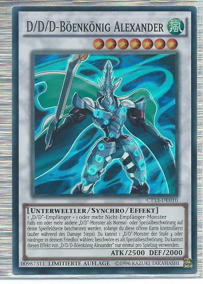 YU GI OH D/D/D BÖENKÖNIG ALEXANDER CT13-DE010 SUPER RARE LIMITIERTE AUFLAGE - Bild 1 von 1