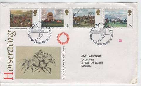 FDC AC01 Great Britain 1979 Art painting Horseracing 4v Cover