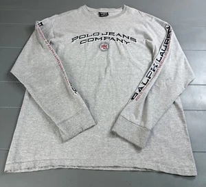 Polo Jeans Vintage Co Ralph Lauren Camicia Uomo Taglia XL Manica Lunga Grigio - Foto 1 di 14