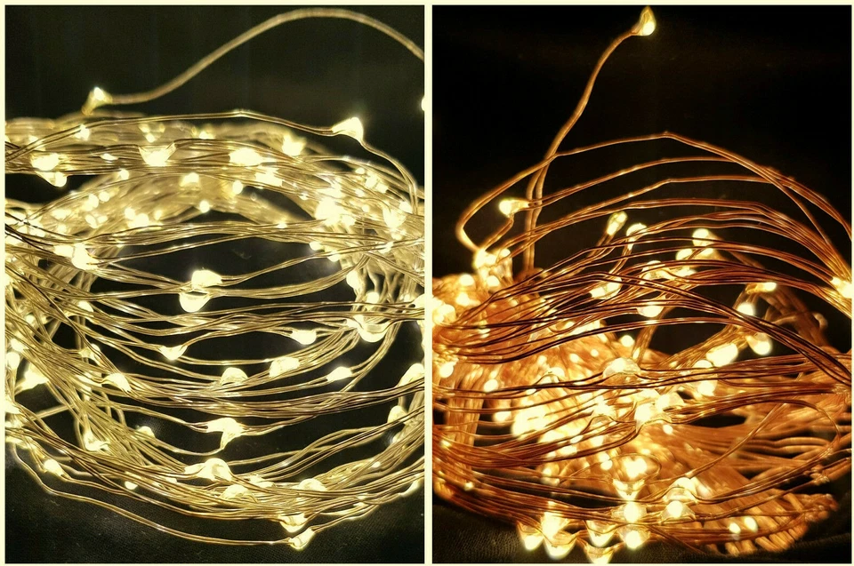 LED Drahtlichterkette Lichterkette m. Timer Innen & Aussen 20/40/100 Batterie CB - Bild 1 von 1