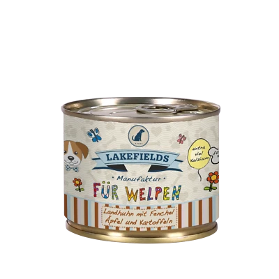 Lakefields Dosenfleisch-Menü Huhn für Welpen, 6 x 200 g - Bild 1 von 3