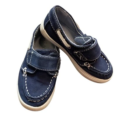 Повседневные туфли без застежек The Children's Place для мальчиков с крючком и петлей темно-синие детский размер 7 - Изображение 1 из 4