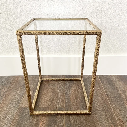 Vintage Hollywood Regency Art Nouveau Brass Metal Plant Stand Side Table Cover