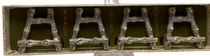 Cavalletto segnaposto bambù MCM set 4 metallo tono argento Hollywood Regency vintage - Foto 1 di 10