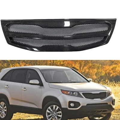 Kit de rejilla de malla de parachoques delantero de fibra de carbono para Kia Sorento R 2009 2012 Foto 1 de 4