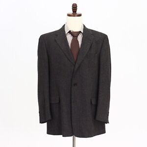 Hart Schaffner Marx 46L Brown Sport Coat Blazer Jacket Solid 3B Wool