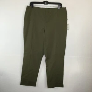 Laundry Shelli Segal Damenhose Größe 14 grün Tasche Reißverschluss Bündchen am Saum neu mit Etikett - Bild 1 von 11