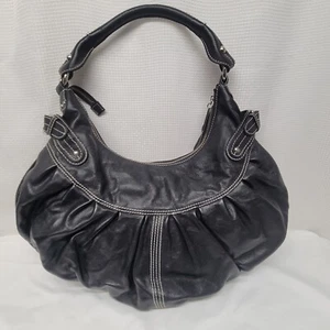 Via Spiga Purse Black Faux Leather Large Tote Shoulder Bag Hand bag - Picture 1 of 19