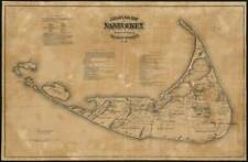 Affiche - Carte Vintage Nantucket (1869) Reproduction Imprimée, 4 Tailles