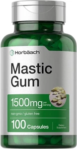 Mastic Gum Capsules 1500Mg 100 Count | Non-Gmo & Gluten Free - Picture 1 of 7