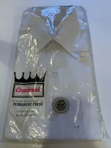 Cranbrook Contoured Fit White Mens Dress Shirt 15.5 32 Vtg Hudsons NOS 50s 60s - Picture 1 of 13