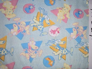  Rocko's Modern Life Fabric ,  Retro Cartoons 90's cartoons Nickelodeon 4.5 Yds! - Picture 1 of 3