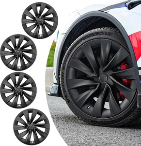 Wheel Covers for Tesla Model Y Juniper 20 Inch Helix 2.0 Wheels Matte Black - Picture 1 of 5