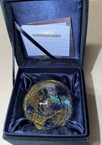 Glasaugenstudio GES Nordlichter Briefbeschwerer blau Glitzer GES 10 handsigniert - Bild 1 von 9