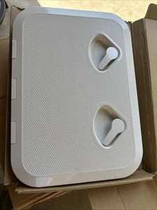 Marine Deck Boat RV Access Hatch & Lid 440.0 mm X 315mm Rectangle Hinged -White - Picture 1 of 6