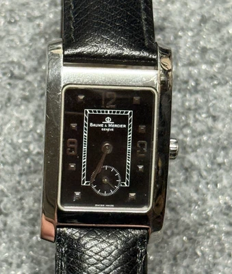 Baume & Mercier Watch Black Leather Geneve Hampton Stainless Steel MV045063 - Image 1 of 4