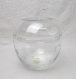 Princess House Heritage Two Piece Apple Shaped Candy Dish Hand Blown Crystal - Picture 1 of 5