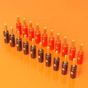 Hochwertige 20 Stck. 4 mm Bananenstecker Stecker Gold Audio Lautsprecher Kabel - Bild 1 von 6