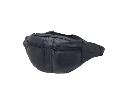 Mens Women Travel Documents Wallet Waist Bum Bag Belt Pouch 100% Genuine Leather — 第 1/4 张图片