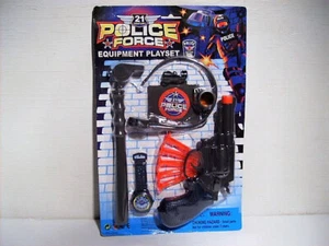 Police Force Equipment Toy Gun 21 Pc Pretend Play Set Action Toy Set #Ty58 - Picture 1 of 3