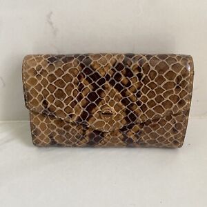 MICHAEL KORS Python Embossed Leather Detachable strap Crossbody Clutch Bag