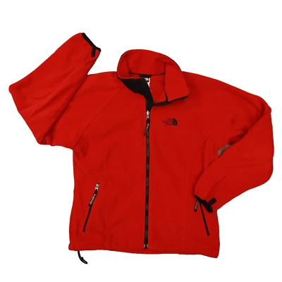 North Face 女式 Alpine Polartec 200 托斯卡纳红色全拉链夹克,尺寸 L — 第 1/4 张图片