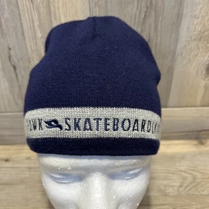 Cappello Tony Hawk Beanie blu navy abbigliamento da skateboard da collezione - Foto 1 di 5