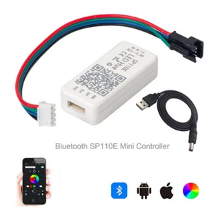 Telecomando controller bluetooth USB/DC sp110e per striscia LED WS2811/WS2812B - Foto 1 di 12