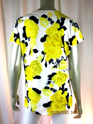 Suéter Pullover INC TALLA XL Rayón/Nylon Sunglow Amarillo Blanco Negro Cuello Cuentas Foto 1 de 4