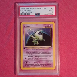 Pokemon 2000 WOTC Neo Revelation 1st Edition: Celebi 3/64 Holo Foil - PSA 9 - Picture 1 of 4