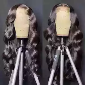 Transparent HD 13x4 Lace Frontal Wig Body Wave Human Hair Pre Plucked 180 28in - Picture 1 of 6
