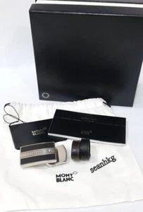 MontBlanc rechteckige Gürtelschnalle + 2 Gürtelringe schließt Gürtel authentisch NEU 38156 - Bild 1 von 7