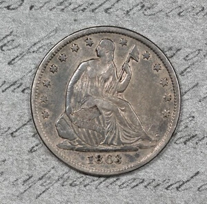 1863-S Seated Liberty Half Dollar Tough Date! #6EBQ - Picture 1 of 2