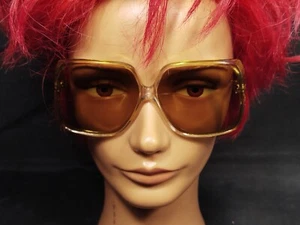 VINTAGE RETRO 70s POLAND PRL OPTA KATOWICE LADIES OVERSIZED SUNGLASSES - Picture 1 of 11