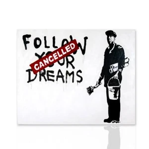 Pittura Moderna Banksy Street Art Canvas Stampe su Tela Quadro Banksy Tributo - Picture 1 of 5