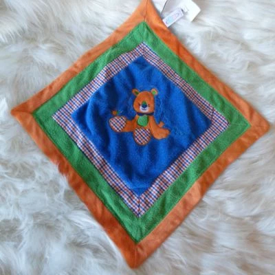 Mary Meyer 毛绒 LEVI LION 安全毯 Lovey 蓝色 绿色 橙色 缎面 全新带标签 — 第 1/3 张图片