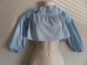 Pretty Little Thing blaues verkürztes schulterfreies Top - Größe 8 - neu ohne Etikett - Bild 1 von 4