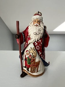 Selten 2016 Jim Shore Heartwood Creek Lappland Weihnachtsmann mit Rentier Szene Ornament - Bild 1 von 10