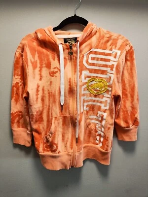 Sudadera con capucha para mujer Y2K de colección Ecko Unltd EckoRed talla L naranja logotipo grande algodón polar Foto 1 de 4