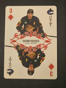 23-24 O-Pee-Chee Playing Cards Quinn Hughes 3 Of Diamonds - Picture 1 of 2
