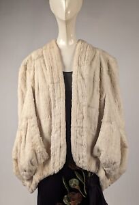 GLAMOUR 1930’S BUTTERSOFT WHITE ERMINE FUR COCOON CAPE 