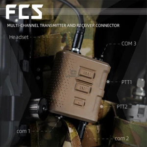 Tactique Militaire FCS V60 PTT Multi Canal Push To Talk pour Radio Prc 148 152 - Photo 1/14