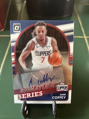 2021-22 Donruss Optic Amir Coffey Signature Series Auto SS-ACF Clippers NBA - Image 1 of 2