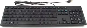 Dell USB KeyBoard UK English Quiet Key Wired Black New - Picture 1 of 3