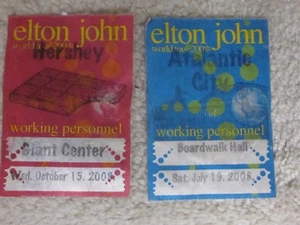 Elton John World Tour 2008 working personnel badges-lot of 2 - Picture 1 of 4