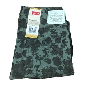 Levis Pants Kids 20 Regular 30X30 Green Flora 511 Slim Cargo Tapered Leg NWT - Picture 1 of 9