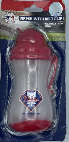 Philadelphia Phillies Haddad Accessories 10 oz Sipper Sippy Cup Belt Clip Straw Cover