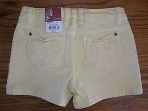 NEW GIRLS MUDD YELLOW SHORTS SIZE 12 MSP $32.00 INSEAM 2.5 - Picture 1 of 7