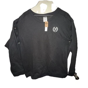PINK Victoria’s Secret Sweatshirt Womens Black Crewneck Emb Logo Sz XL NWT - Picture 1 of 8