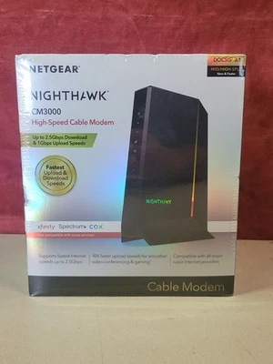NETGEAR Nighthawk Mid/high-Split Cable Modem CM3000 Sealed New - Image 1 of 4